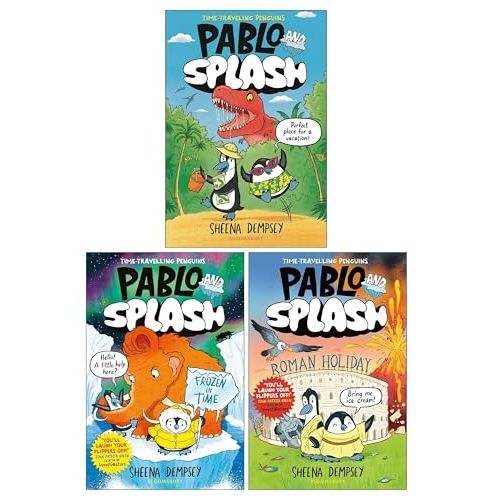 Pablo and Splash Graphic Novel Series by Sheena Dempsey Illustrated 3 Books Collection Set (Pablo and Splash, Pablo and Splash: Frozen in Time and Pablo and Splash: Roman Holiday)