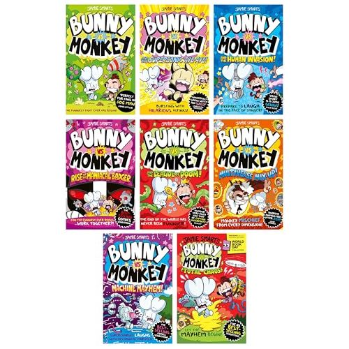 Bunny vs Monkey 8 Books Collection Set By Jamie Smart (Bunny vs Monkey Series + Total Chaos: World Book Day)