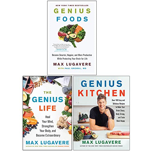 Genius Living Collection 3 Books Set by Max Lugavere (Genius Foods, The Genius Life, Genius Kitchen)
