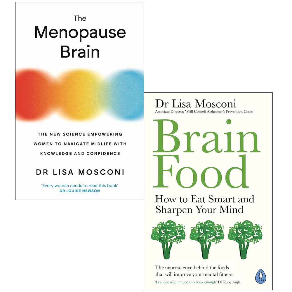 The Menopause Brain & Brain Food 2 Books Set By Dr Lisa Mosconi