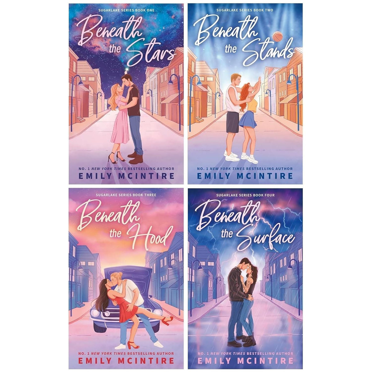 Sugarlake Series (Book 1-4) by Emily Mcintire 4 Books Collection Set (Beneath the Stars, Beneath the Stands, Beneath the Hood and Beneath the Surface)