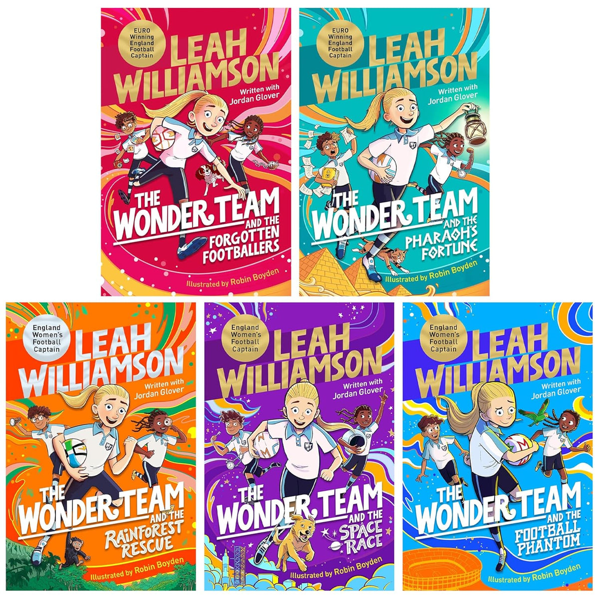 Wonder Team Series By Leah Williamson Illustrated 5 Books Collection Set (The Forgotten Footballers, The Pharaoh’s Fortune)