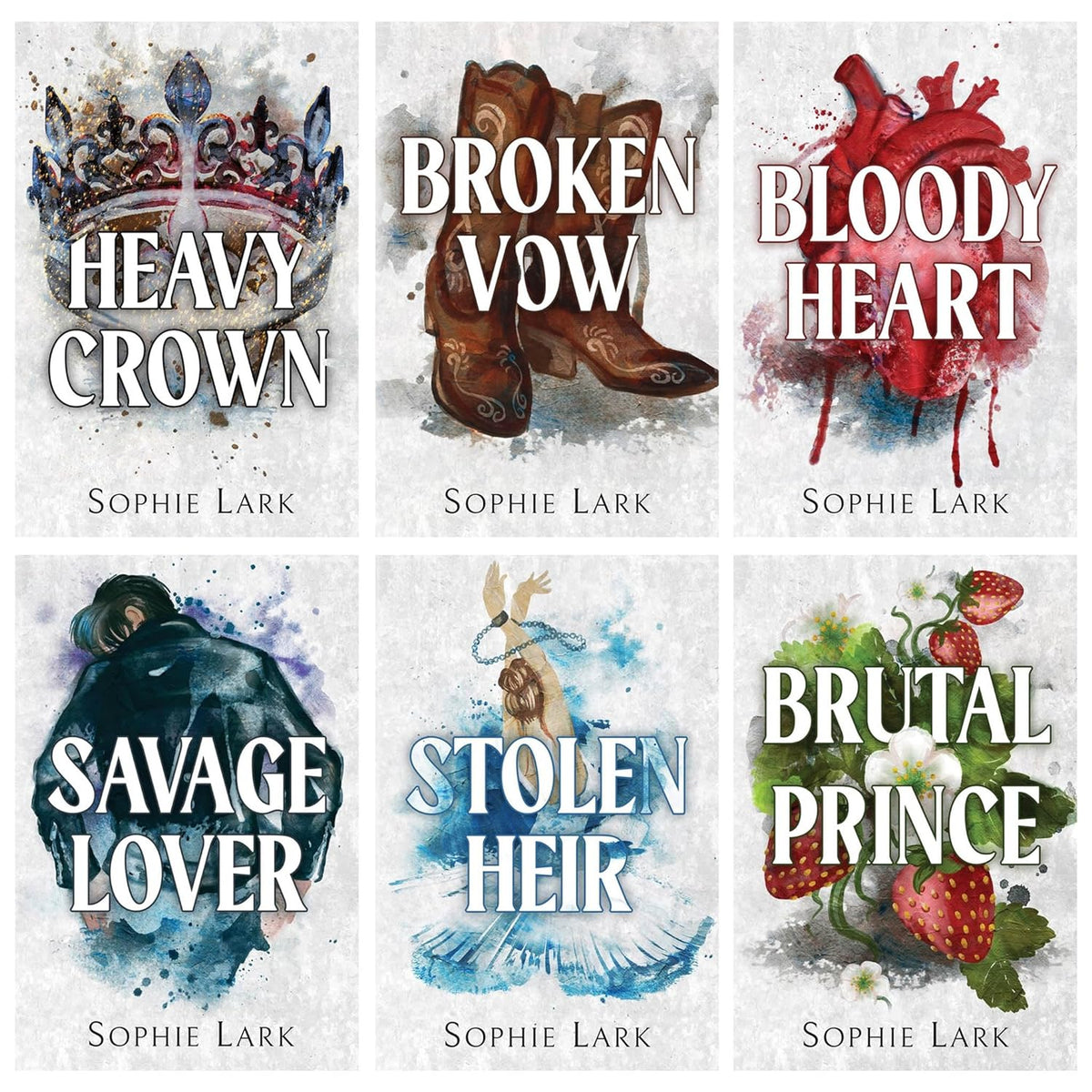 Brutal Birthright Series 6 Books Collection Set by Sophie Lark (Brutal Prince, Stolen Heir, Savage Lover, Bloody Heart, Broken Vow & Heavy Crown)