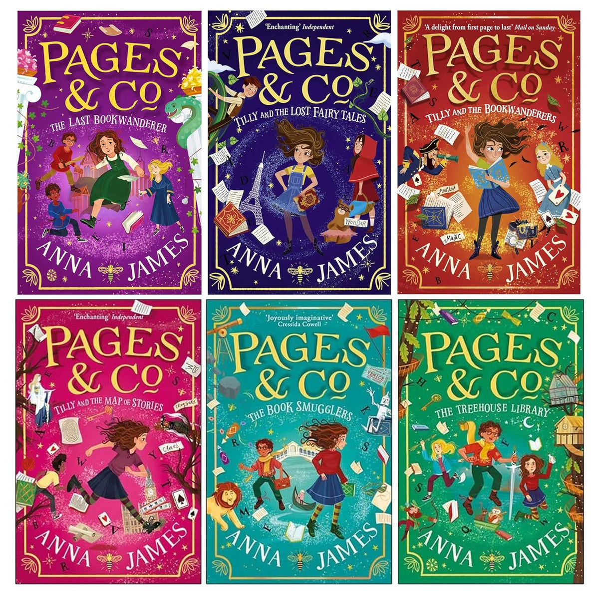 Pages and Co Series 6 Books Collection Set (Tilly And The Bookwanderers, The Lost Fairy Tales, The Map Of Stories, The Book Smugglers, The Tree House Library and The Last Bookwanderer)