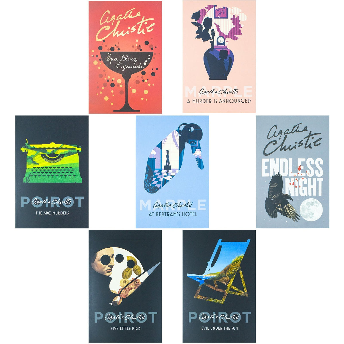 Agatha Christie Seven Deadly Sins Collection 7 Books Box Set (ABC Murders, Murder is Announced, Evil Under the Sun, Sparkling Cyanide & MORE)