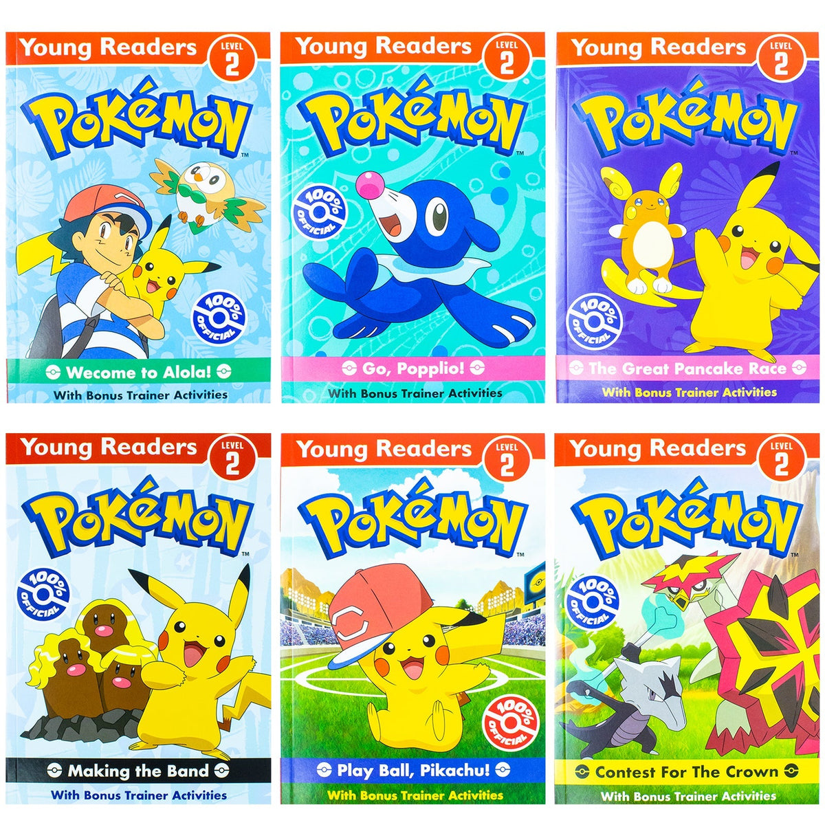 Pokemon Young Readers: The Alola Collection 6 Books Set (Level 2 Passport to Reading)