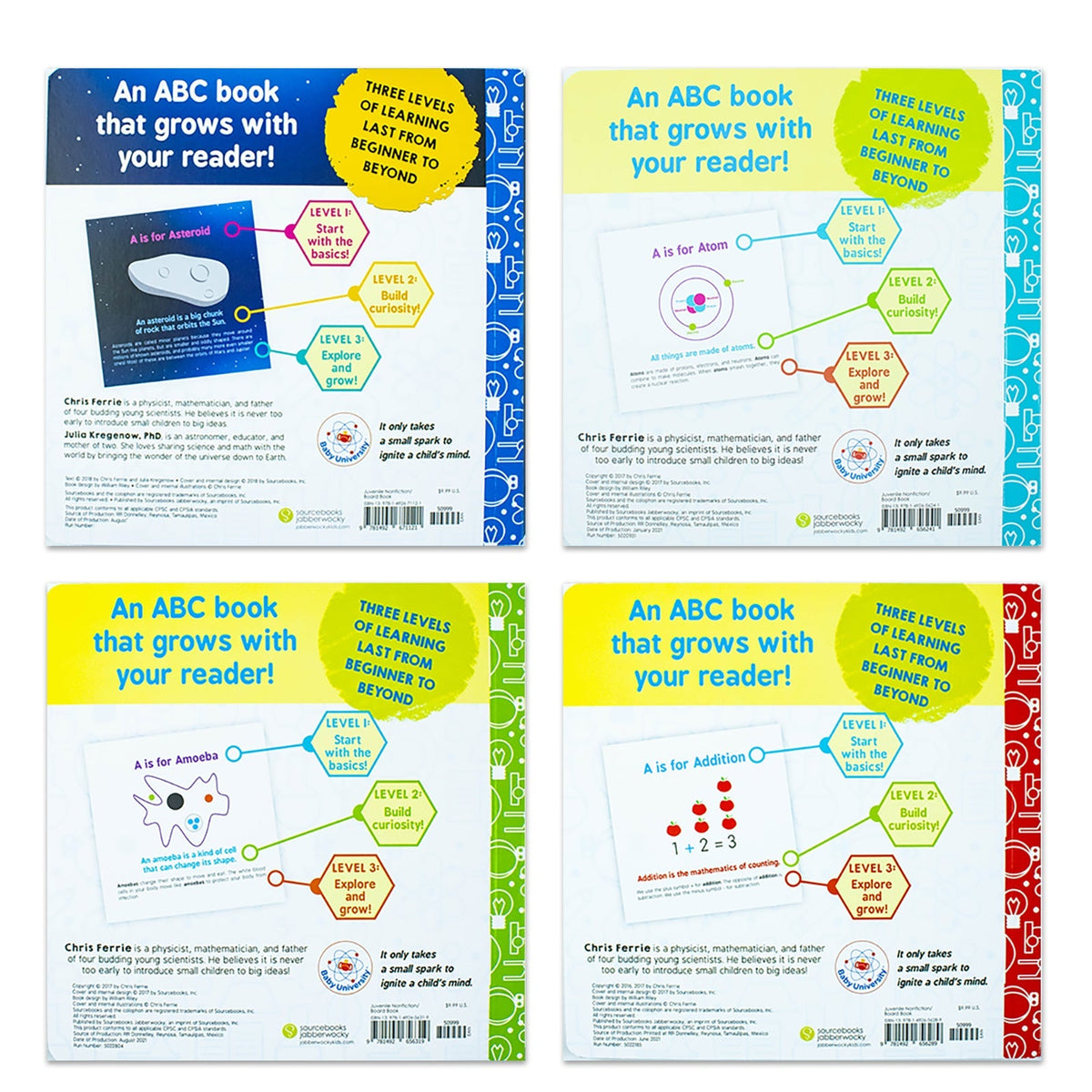 Baby University Abc's Board Book Set: Four Alphabet Board Books for Toddlers (Baby University Board Book Sets)