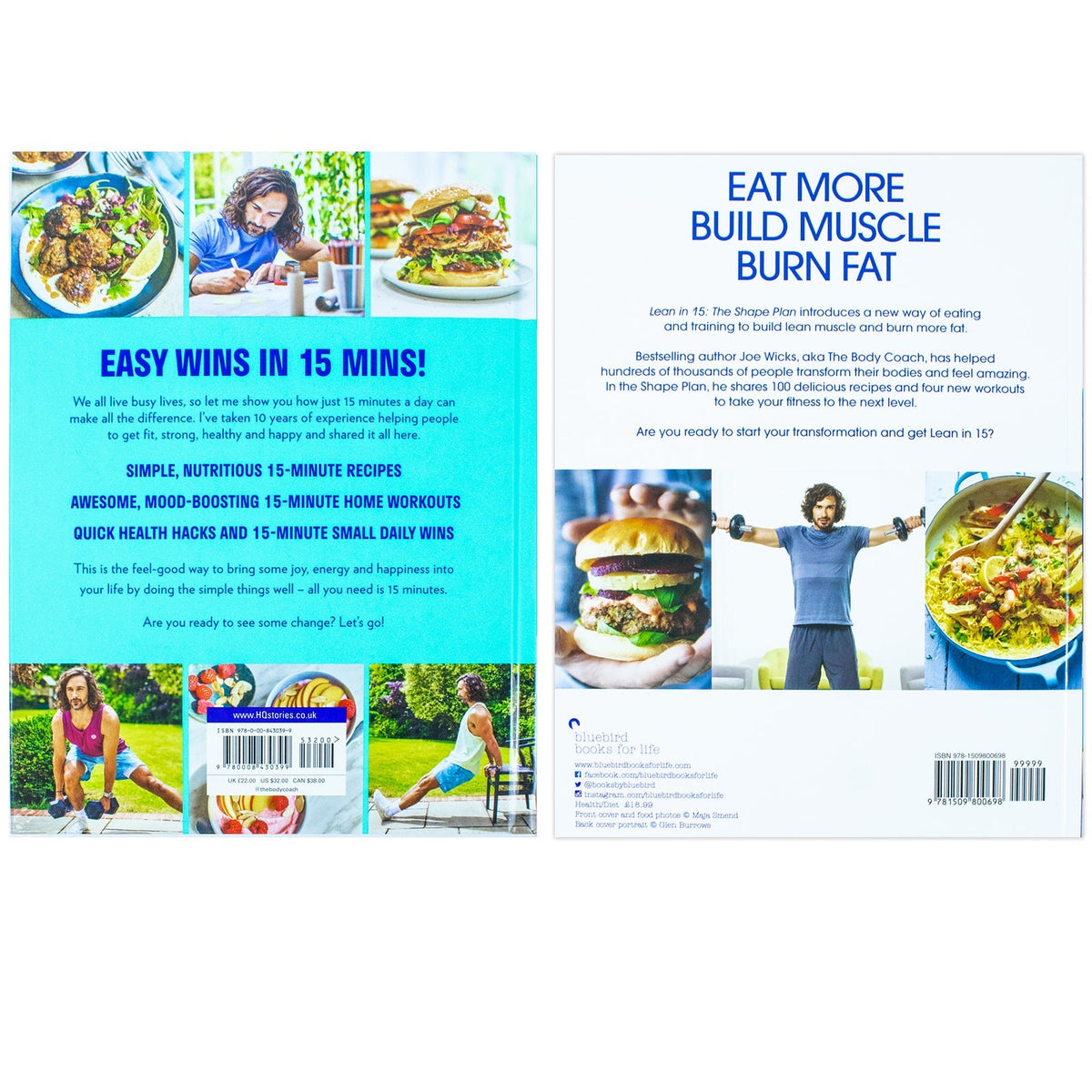 Lean in 15 The Shape Plan (h) & Feel Good In 15 By Joe Wicks 2 Books Set