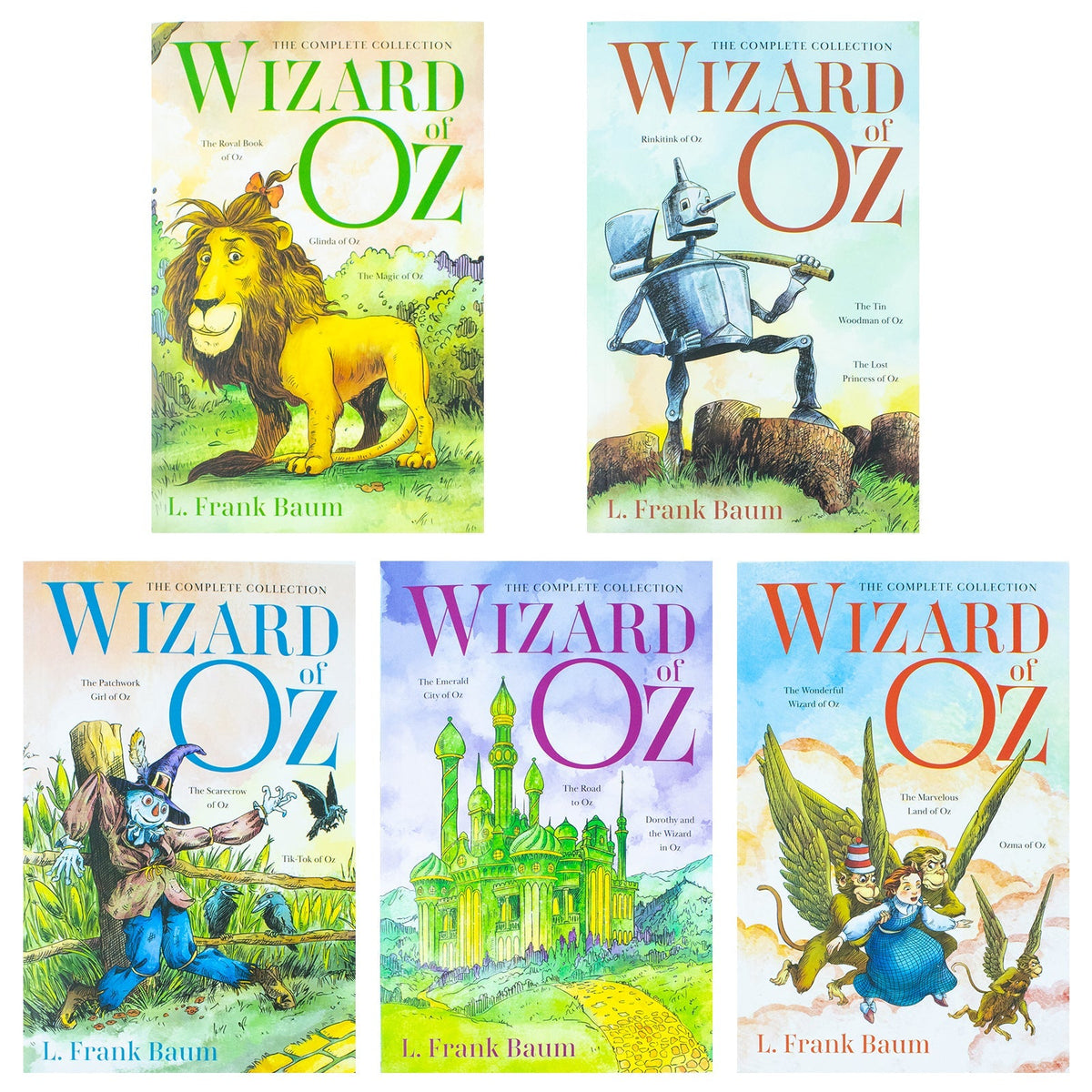 The Complete Collection Wizard of OZ Series 5 Books Collection Box Set By L. Frank Baum (3 in 1 Book) - Timeless Must-Read Childrens Fantasy Classics
