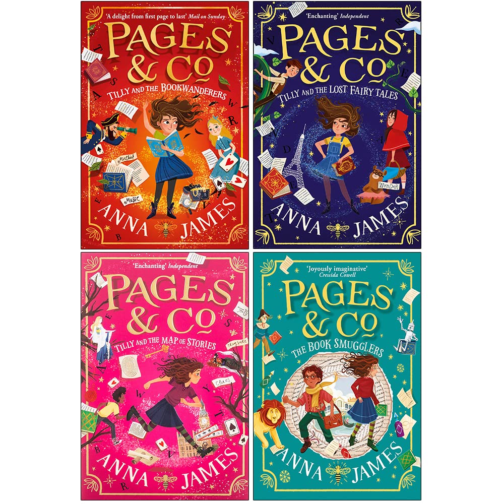 Anna James Pages & Co Collection 4 Books Set (Tilly and the Bookwanderers, Tilly and the Lost Fairy Tales, Tilly and the Map of Stories, The Book Smugglers)