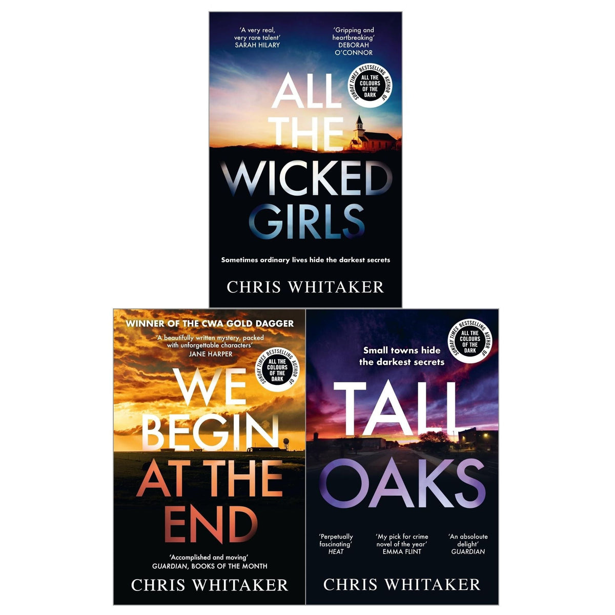 Chris Whitaker Collection 3 Books Set (We Begin at the End, Tall Oaks, All The Wicked Girls)