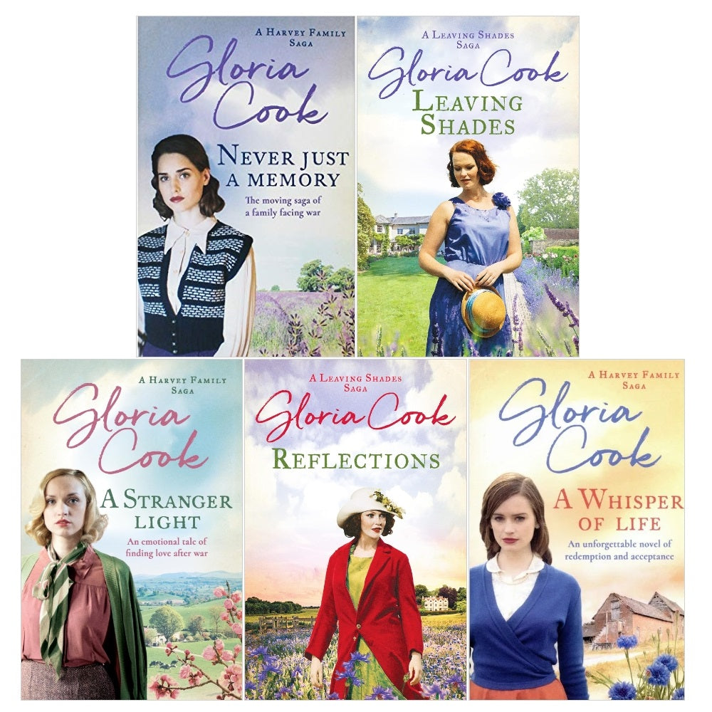 Gloria Cook 5 Books Collection Set (Leaving Shades, Reflections, Never Just a Memory, A Stranger Light, A Whisper of Life)