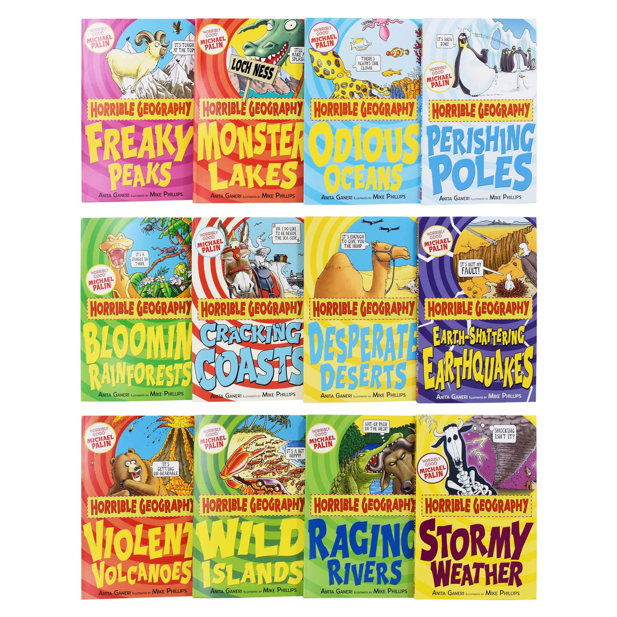 Horrible Geography Collection 12 Books Set Series by Anita Ganeri (Wild Islands, Violent Volcanoes, Stormy Weather and MORE)