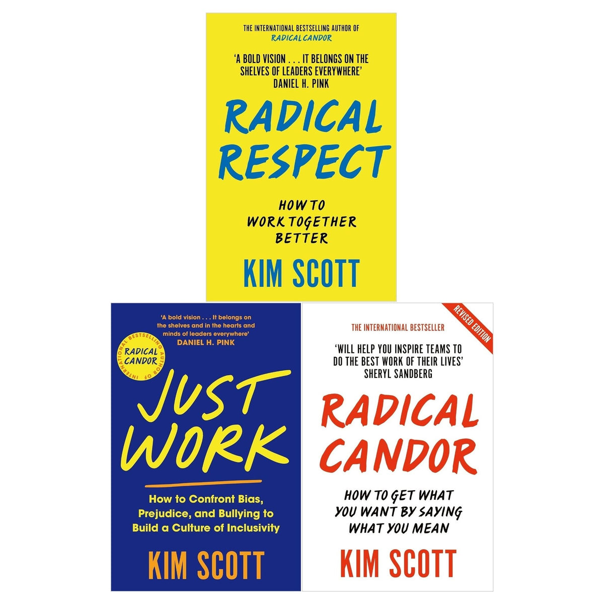 Kim Scott Collection 3 Books Set (Radical Respect, Radical Candor & Just Work)