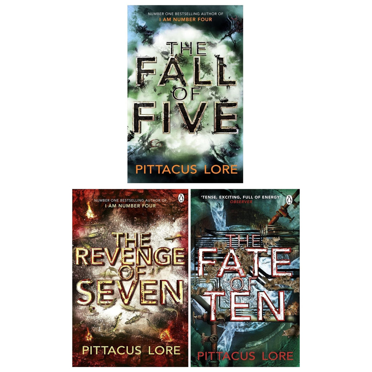 Pittacus Lore Collection Lorien Legacies Series 3 Books Set The Fall of Five, The Revenge of Seven, The Fate of Ten