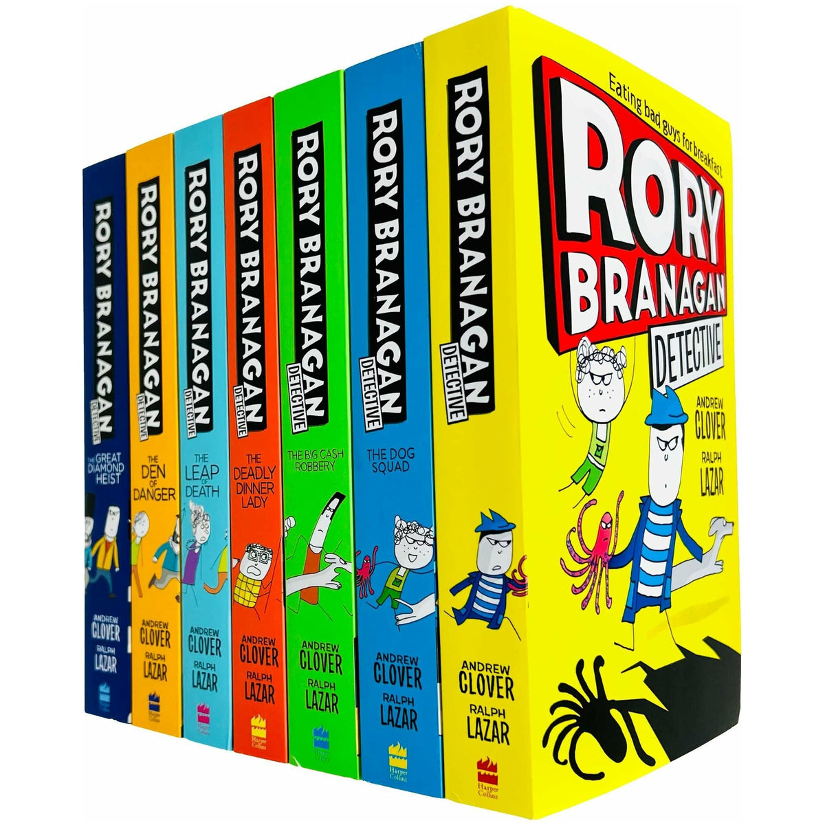 Rory Branagan Detective Series Books 1 - 7 Collection Set by Andrew Clover (Rory Branagan, The Dog Squad, The Big Cash Robbery, Deadly Dinner Lady, Leap of Death, Den of Danger & Great Diamond Heist)