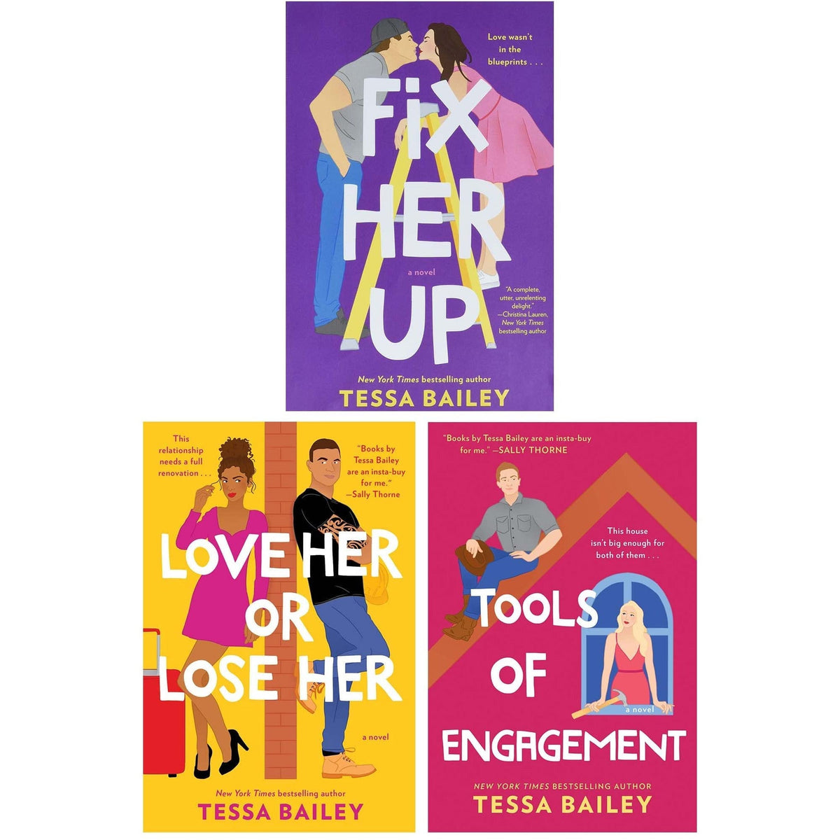 Hot And Hammered Series 3 Books Collection Set By Tessa Bailey (Fix Her Up, Love Her or Lose Her & Tools of Engagement)