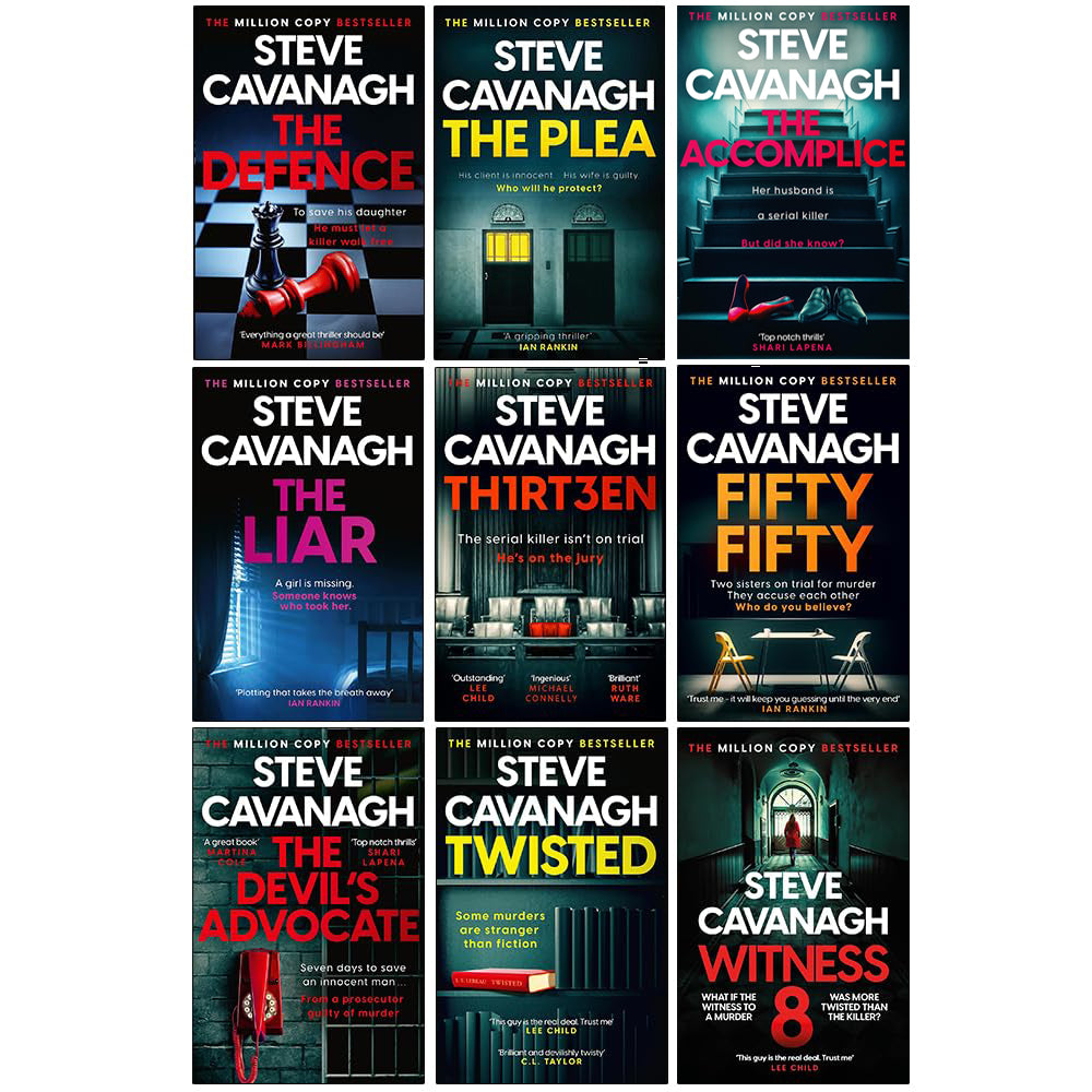 Steve Cavanagh Eddie Flynn Series 9 Books Collection Set The Defence, The Plea, The Liar, Thirteen, Fifty Fifty, Twisted, The Accomplice & MORE