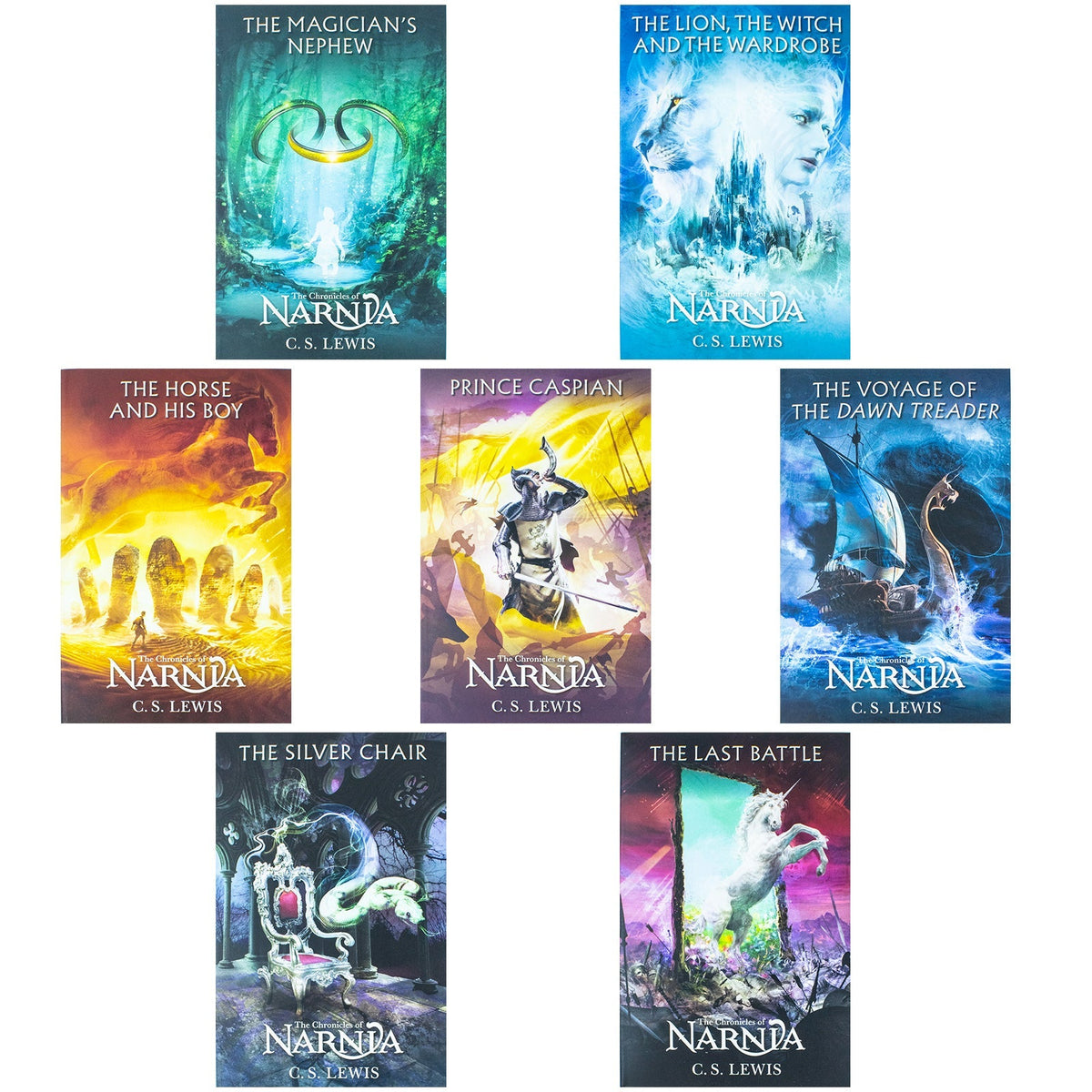 The Chronicles of Narnia 7 Books Collection Box Set By C S Lewis (The Magician's Nephew, The Lion the Witch and the Wardrobe, The Horse and His Boy,Prince Caspian, Voyage of the Dawn Treader & More)