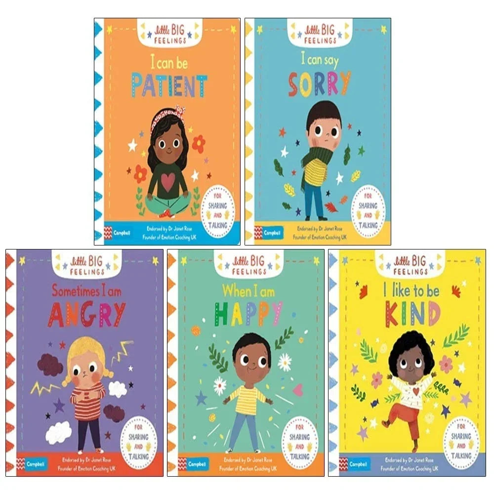 Campbell Little Big Feelings 5 Books Collection Set(I Like to be Kind , When I am Happy , Sometimes I Am Angry , I Can Say Sorry & I Can Be Patient)