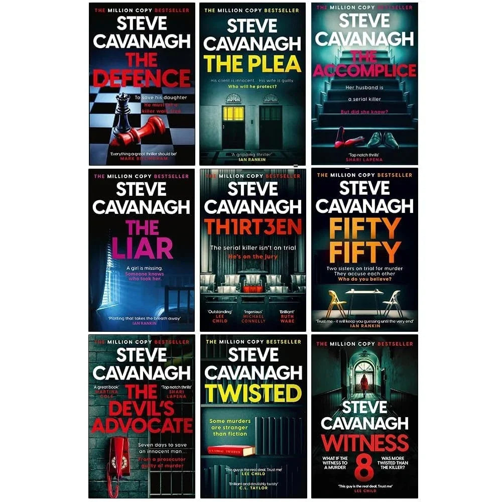 Eddie Flynn Series 9 Books Collection Set By Steve Cavanagh(The Defence ,The Plea ,The Liar ,Thirteen, Fifty Fifty, The Devil’s Advocate, The Accomplice, Twisted & Witness 8)