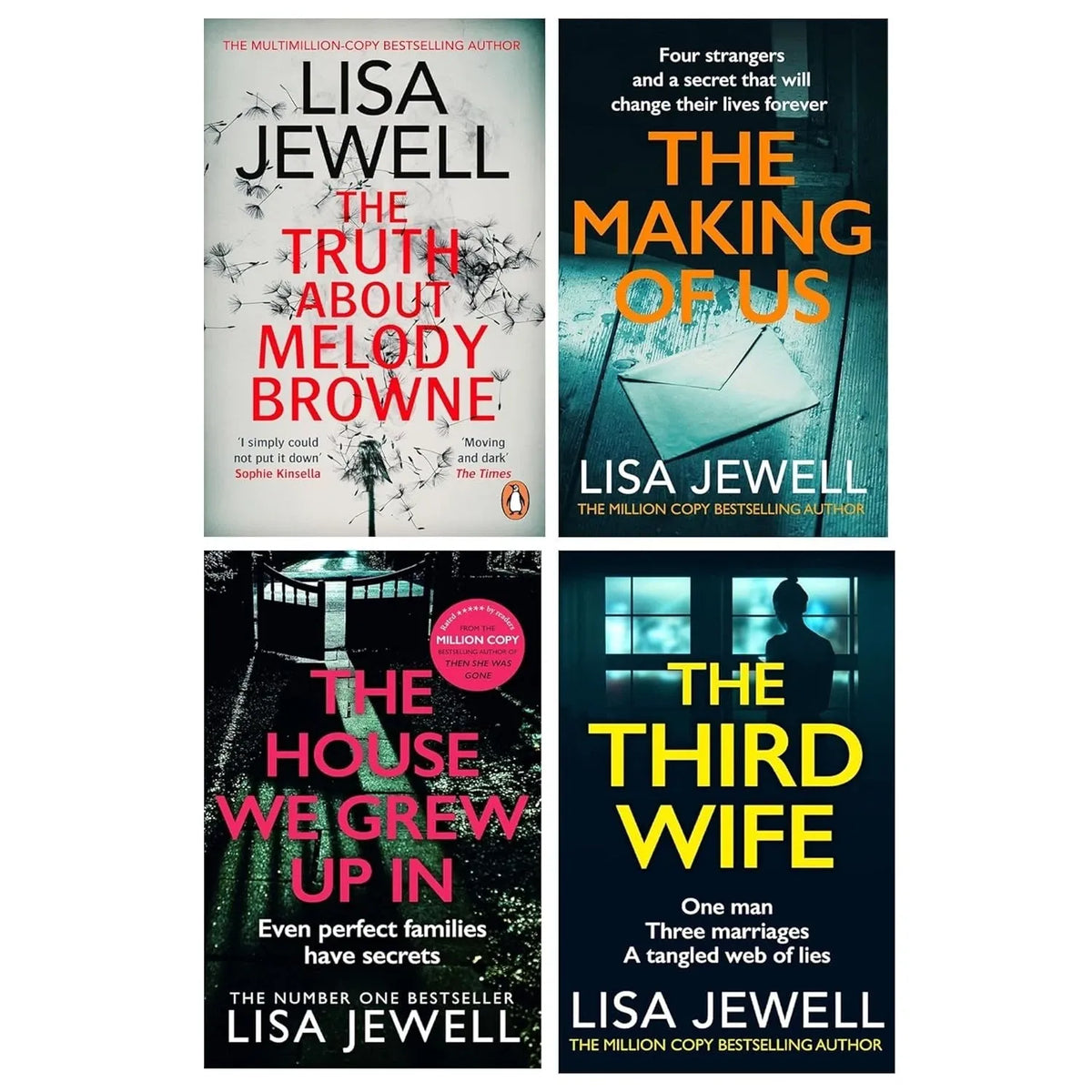 Lisa Jewell Collection 4 Books Set(The Truth About Melody Browne, The Making of Us, The House We Grew Up In &The Third Wife)
