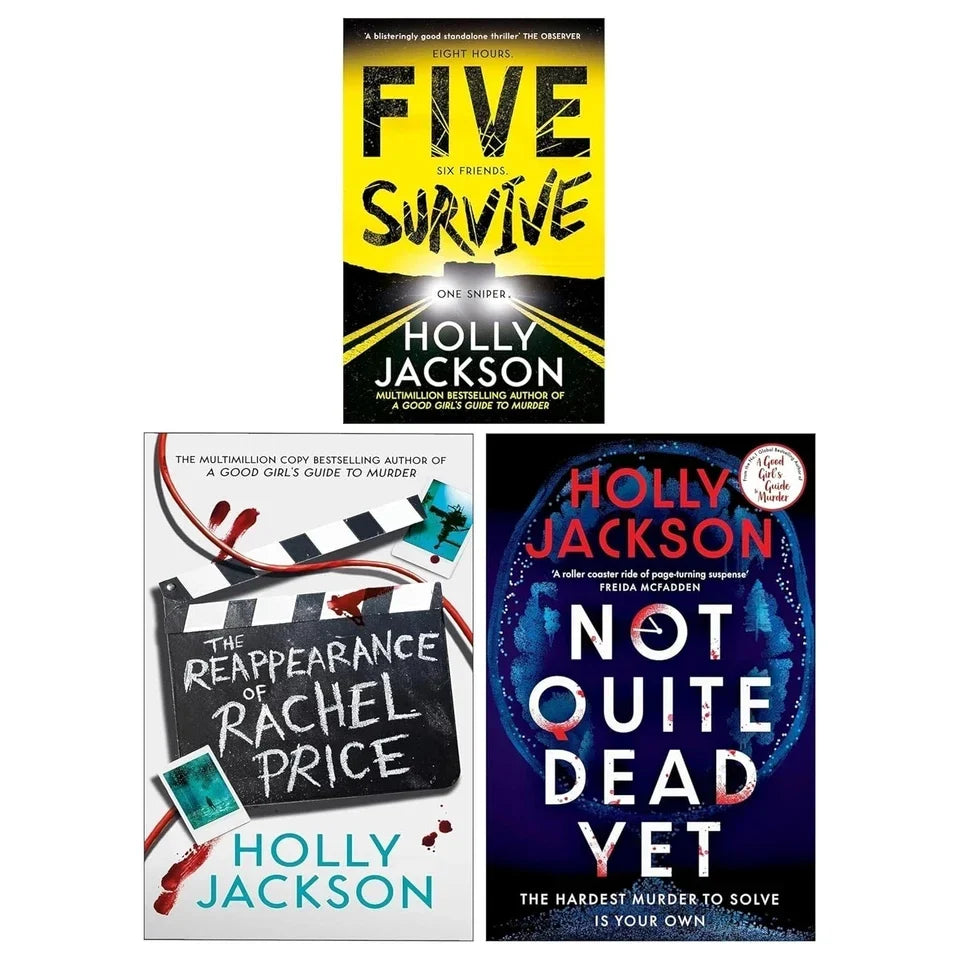 Holly Jackson's 3 Books Collection Set(The Reappearance of Rachel Price,Five Survive & Not Quite Dead Yet )