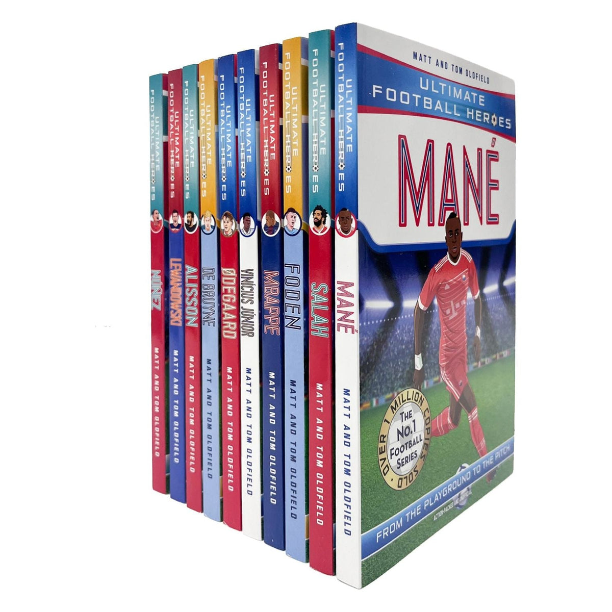 Ultimate Football Heroes Series 2 - 10 Books Collection Set By Matt and Tom Oldfield (Mane, Salah, Foden, Mbappe, Vinicius Jr, Odegaard, De Bruyne, Alisson, Lewandowski, Nunez) NEW VERSION