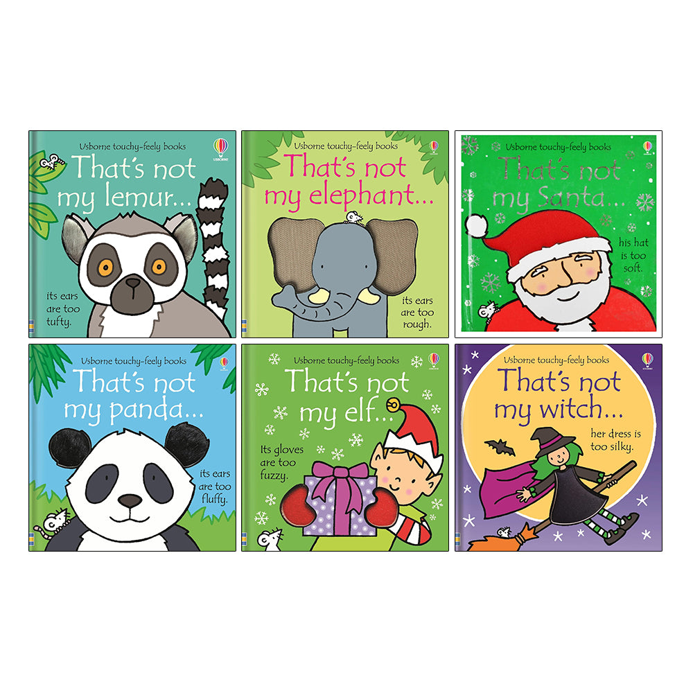 That's not my Series 6 Books Collection Set by Fiona Watt (Lemur, Elephant, Santa, Panda, Elf & Witch)