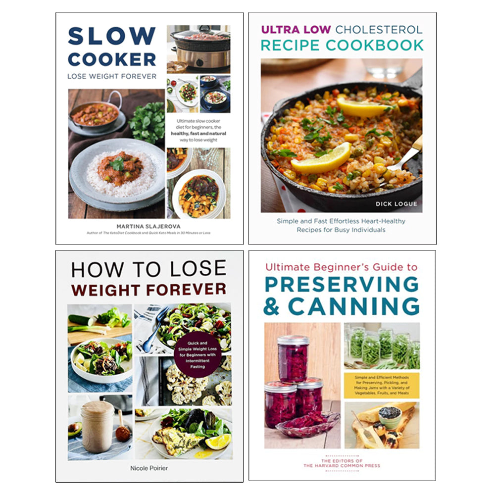 Ultimate Beginner's Guide, Slow Cooker Lose Weight Forever, How to Lose Weight Forever, Ultra Low Cholesterol Recipe Cookbook 4 Books Collection Set