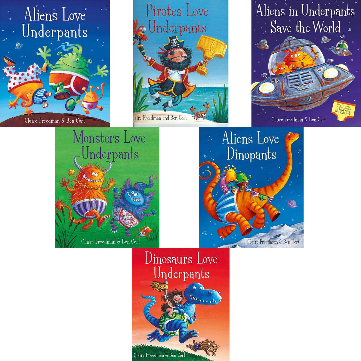 Aliens Love Underpants Collection 6 Books Set | Pirates, Dinosaurs & Monsters Love Underpants – Funny Children’s Picture Books