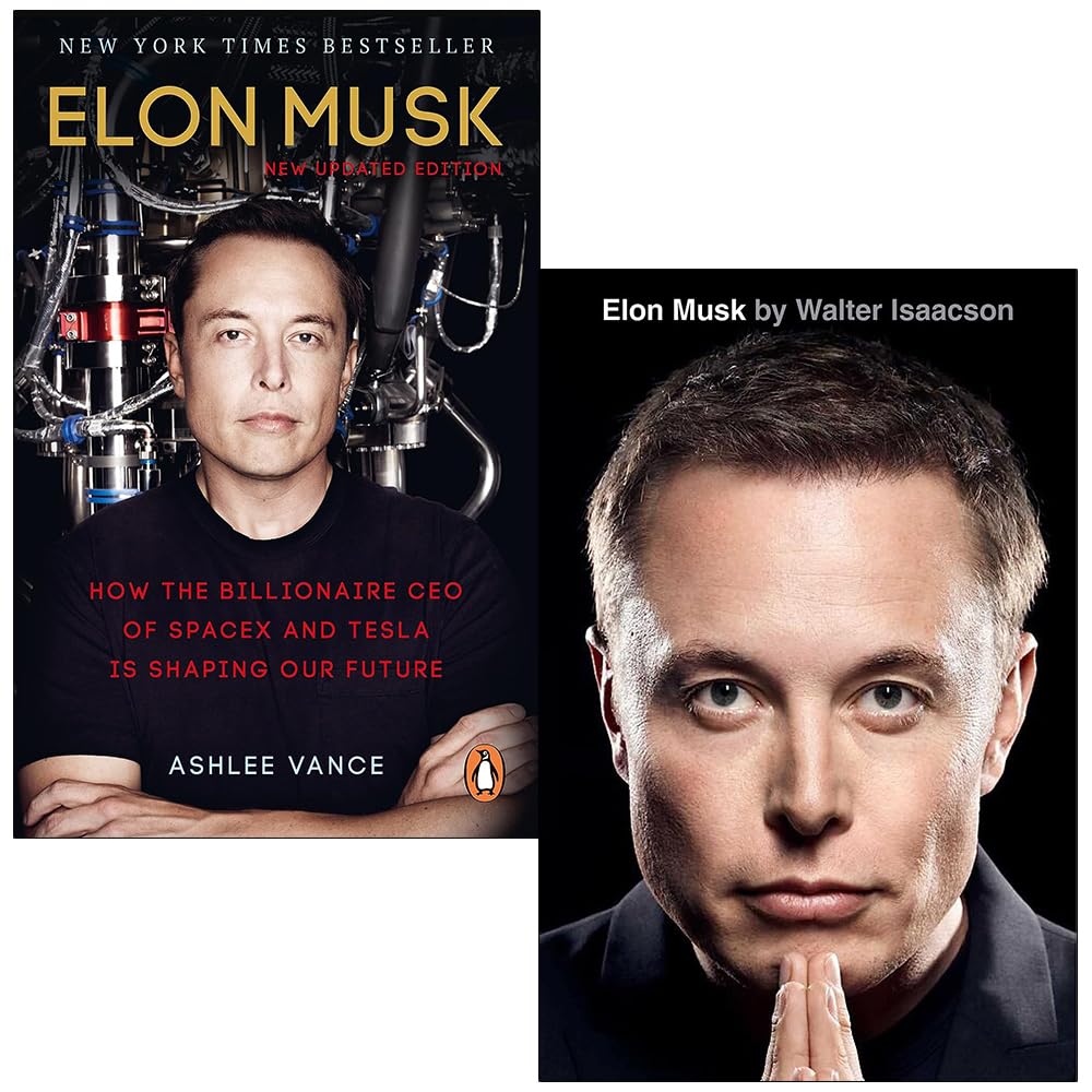 Elon Musk By Ashlee Vance and [h] Elon Musk By Walter Isaacson 2 Books Collection Set