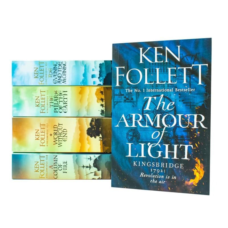 Ken Follett Kingsbridge 5 Books Collection Set – Pillars of the Earth, World Without End, A Column of Fire, The Evening and the Morning, The Armor of Light