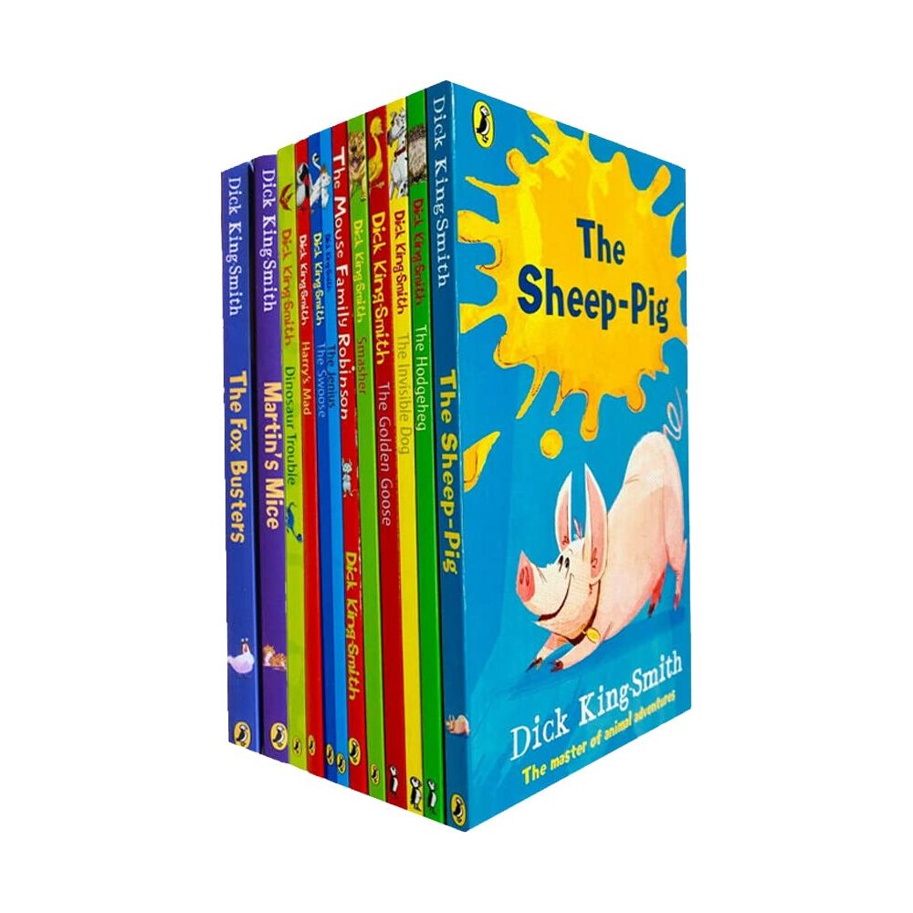 Dick King Smith Collection 12 Books Set (The Fox Busters, Martin's Mice, The Sheep-pig , The Queen's Nose, The Hodgeheg, The Invisible Dog, Golden Goose, Smasher, Mouse Family Robinson & More)