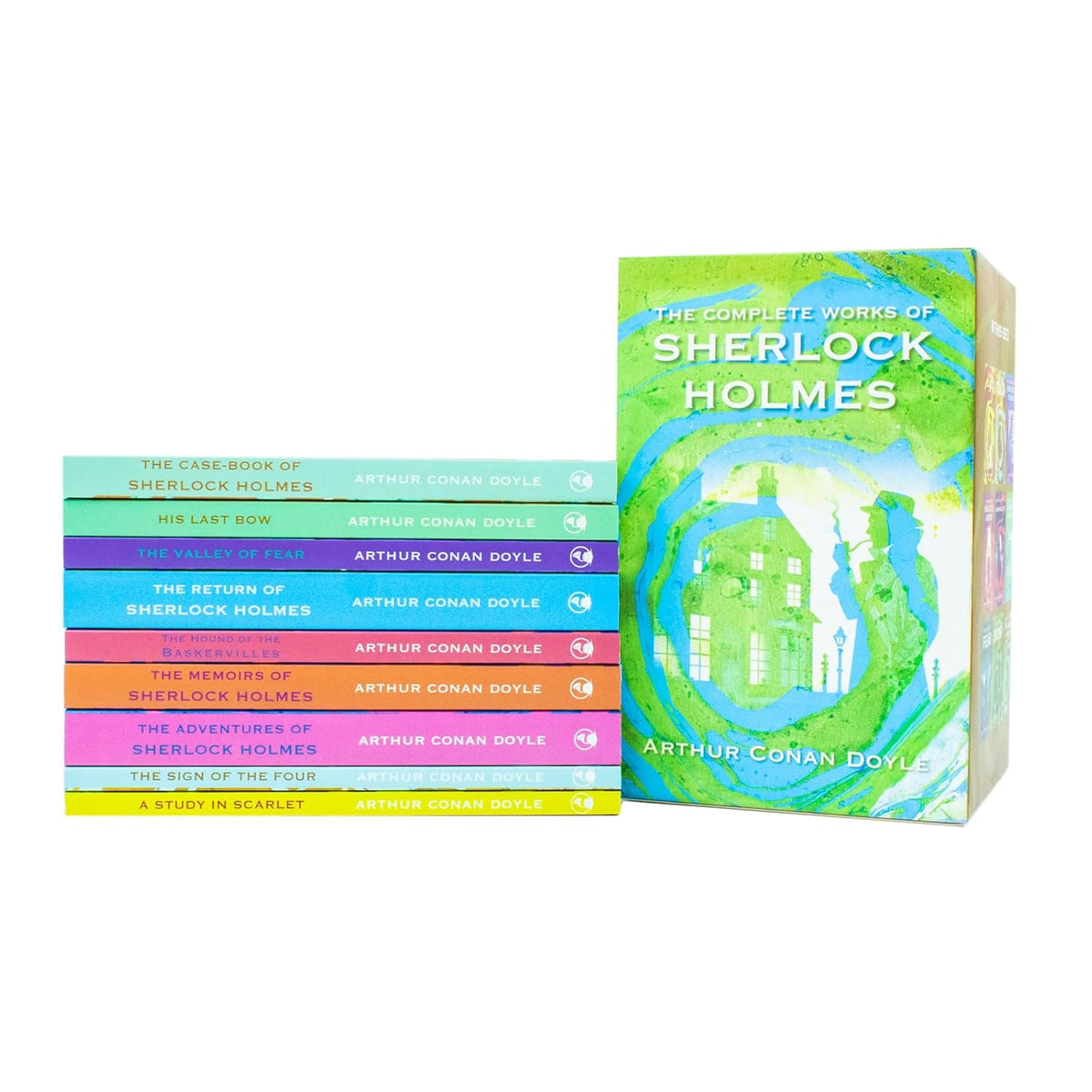 The Complete Work of Sherlock Holmes 9 Books Collection Set (A Study In Scarlet, The Sign Of Four, The Adventures of Sherlock Holmes, The Memoirs of Sherlock Holmes)