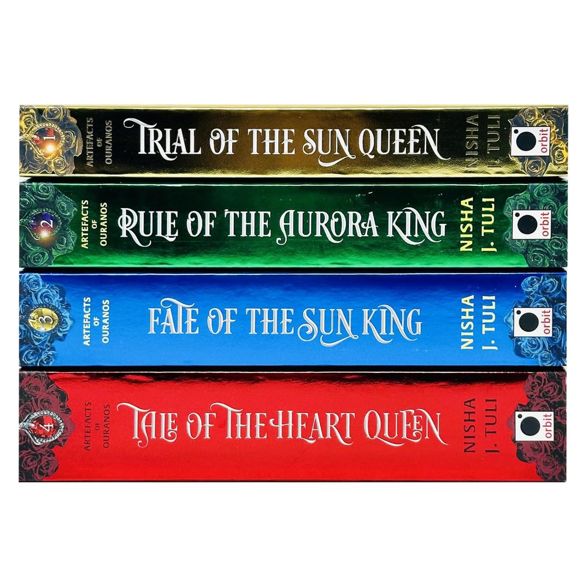 Artefacts of Ouranos Series 4 Books Collection Set By Nisha J. Tuli (Trial of the Sun Queen, Rule of the Aurora King, Fate of the Sun King and Tale of the Heart Queen)