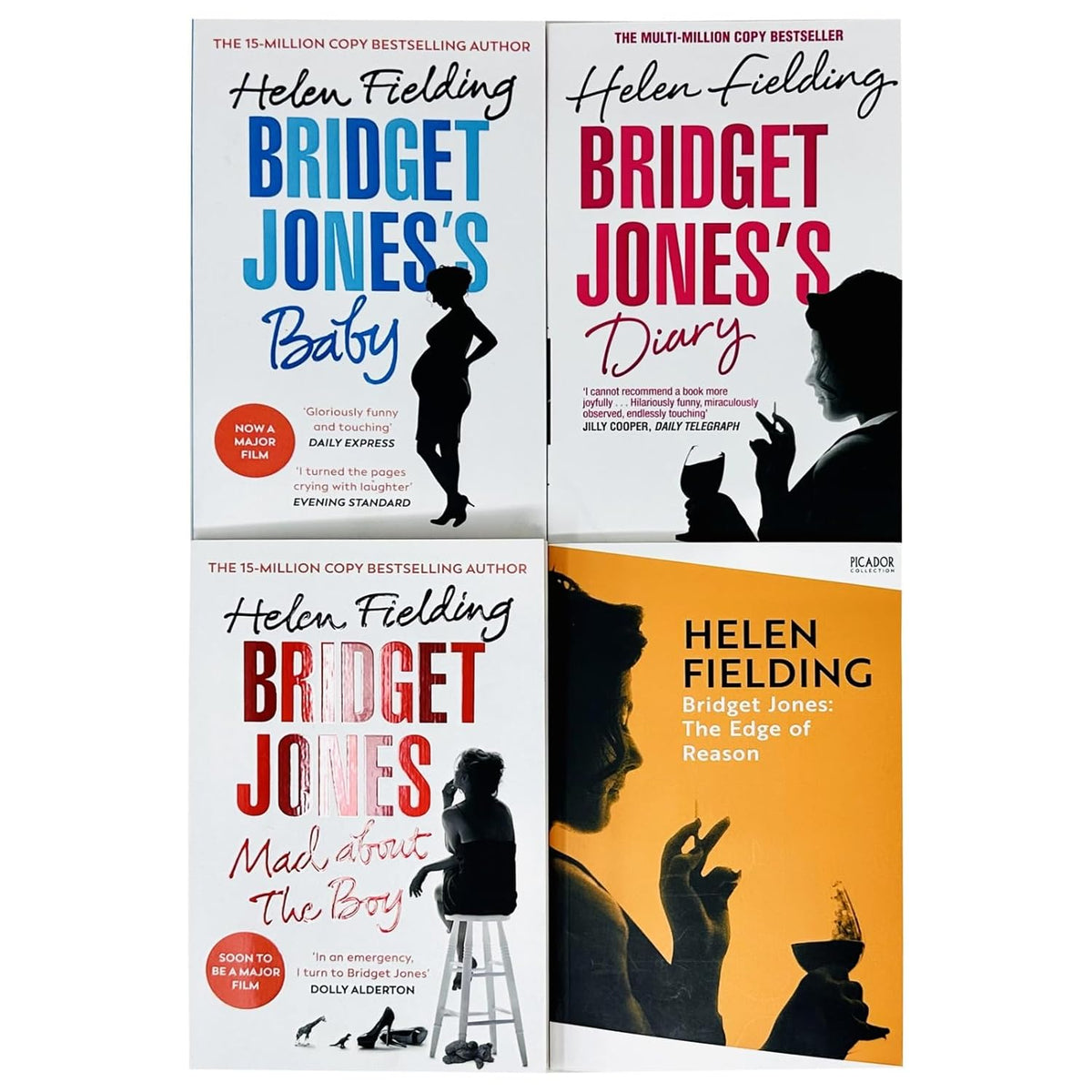 Bridget Jones Series By Helen Fielding Complete 4 Books Collection Set (Bridget Jones's Diary, The Edge of Reason, Mad About the Boy & Bridget Jones's Baby)