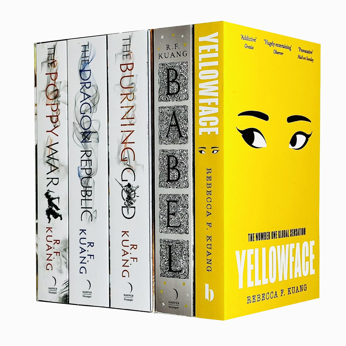 R.F. Kuang Collection 5 Books Set (The Poppy War, The Dragon Republic, The Burning God, Babel and Yellowface)