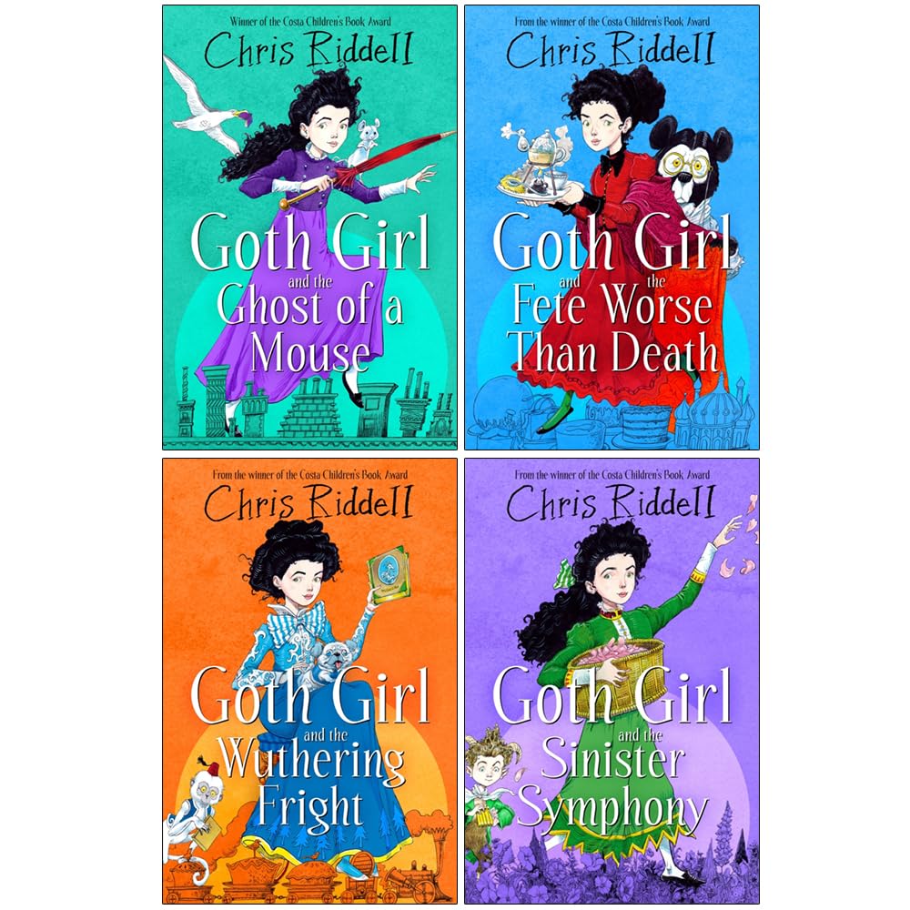 Chris Riddell Goth Girl Collection 4 Books Set (Goth Girl and the Ghost of a Mouse, Goth Girl and the Fete Worse Than Death, Goth Girl and the Wuthering Fright,Goth Girl and the Sinister Symphony)