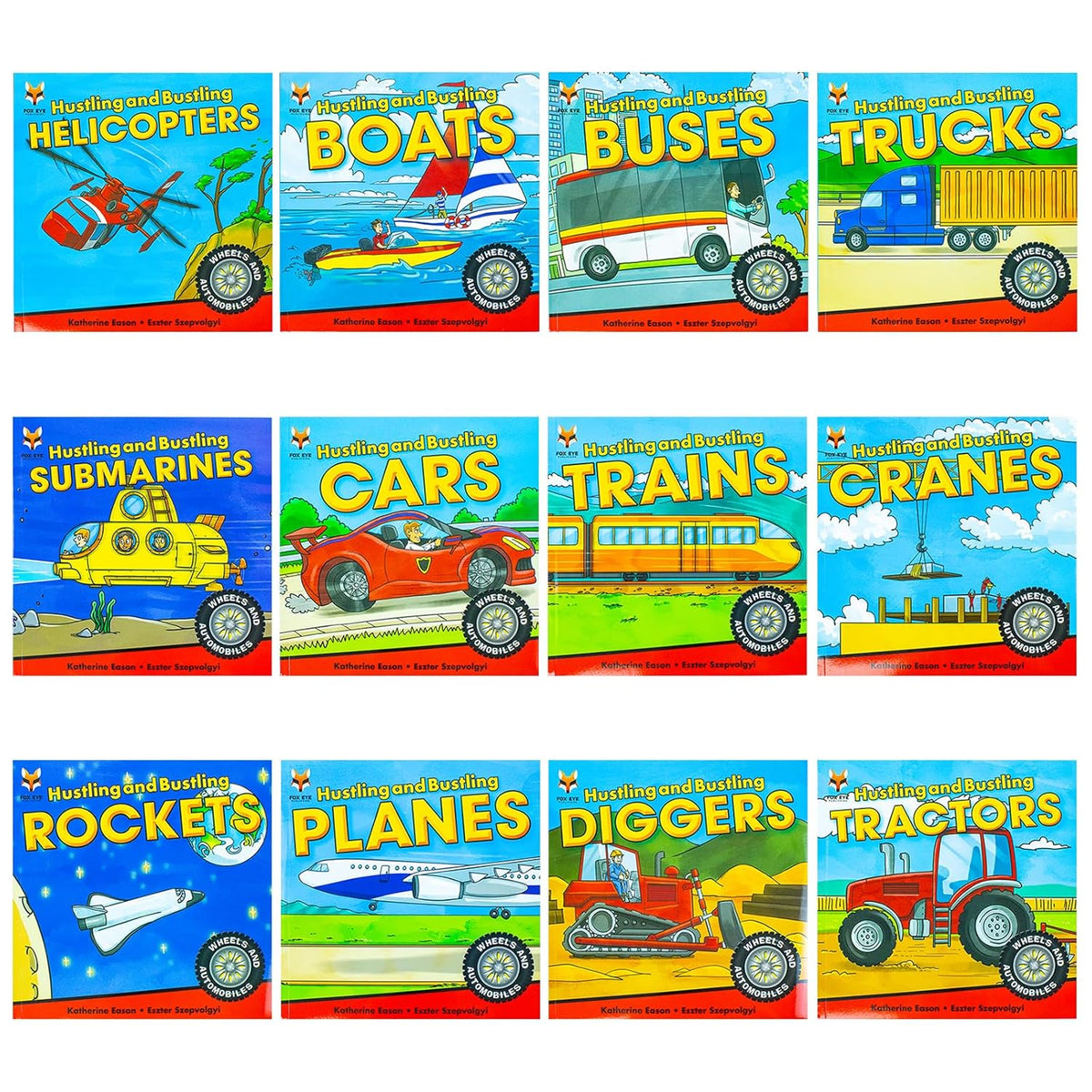 Wheels & Automobiles Collection: 12-Book Set – Educational Kids Books: Wheels, Machines, Boats, Buses & Cars for Fun Learning, Adventure & Creativity