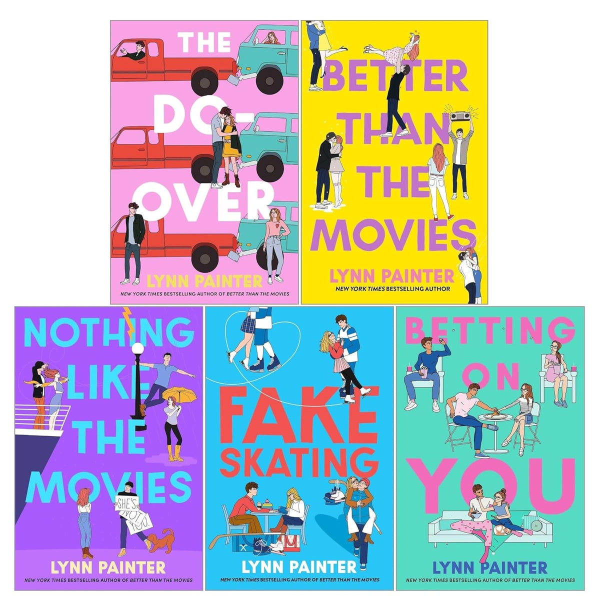 Lynn Painter Rom-Coms 5 Books Collection Set (Better Than the Movies, The Do-Over, Betting on You)