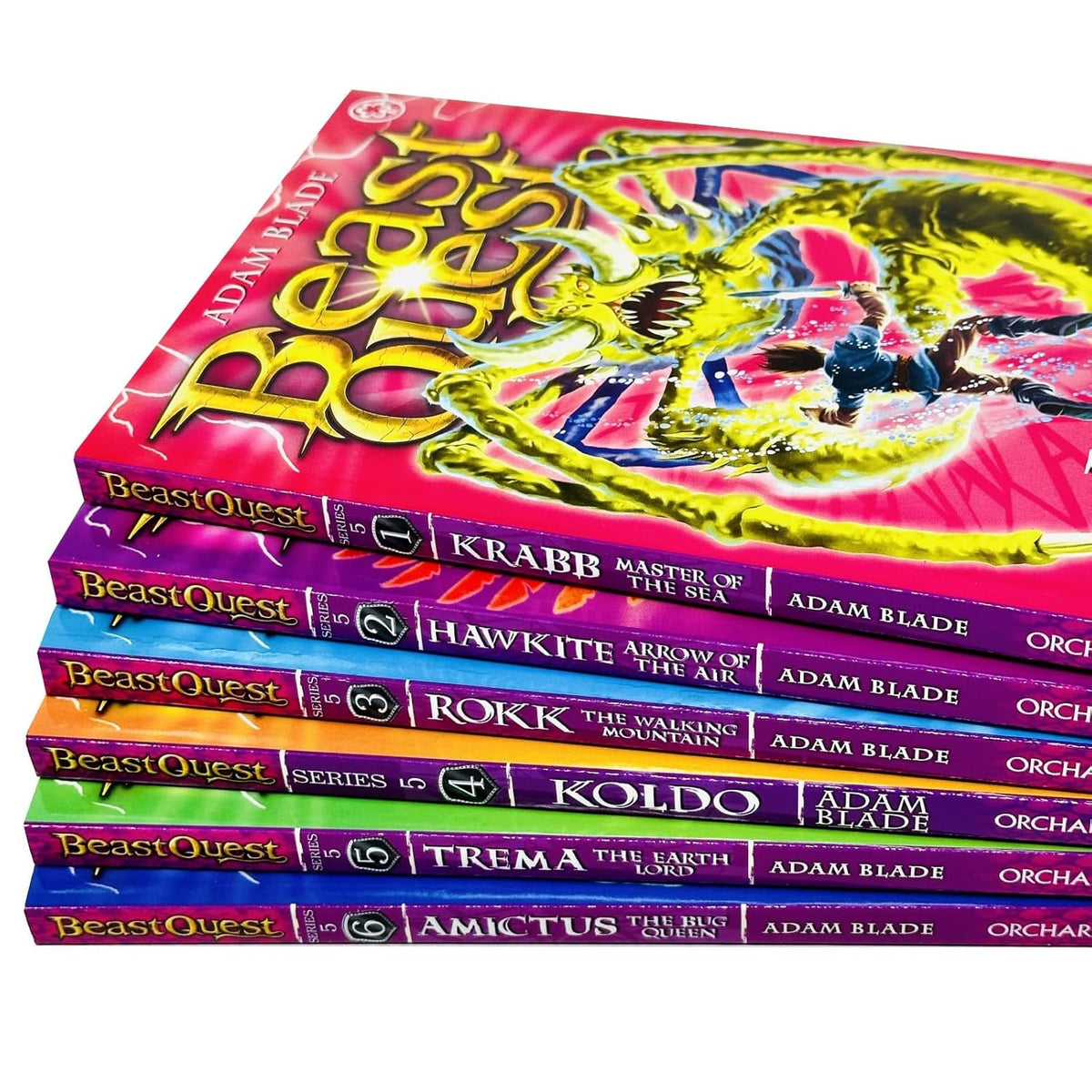 Beast Quest Series 5 (Books 25–30) – 6 Books Collection Set by Adam Blade | Trema, Krabb, Horvos, Silver, Spikefin & Tusk