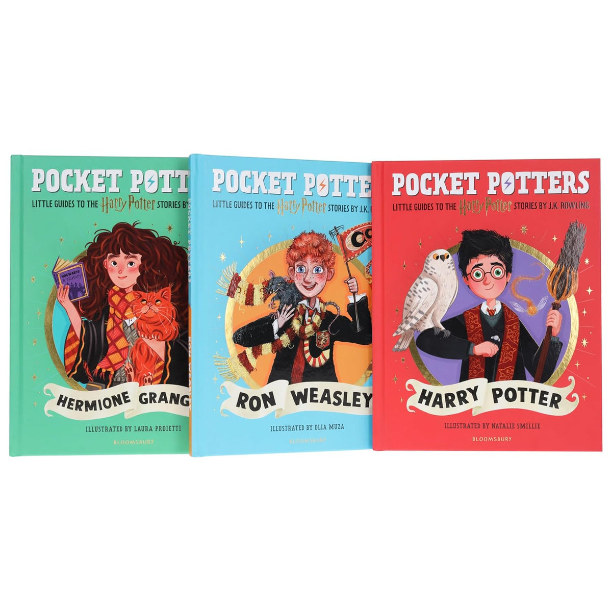 Harry Potter: Pocket Potters by J.K. Rowling Illustrated 3 Books Collection Set (Harry Potter, Ron Weasley & Hermione Granger)