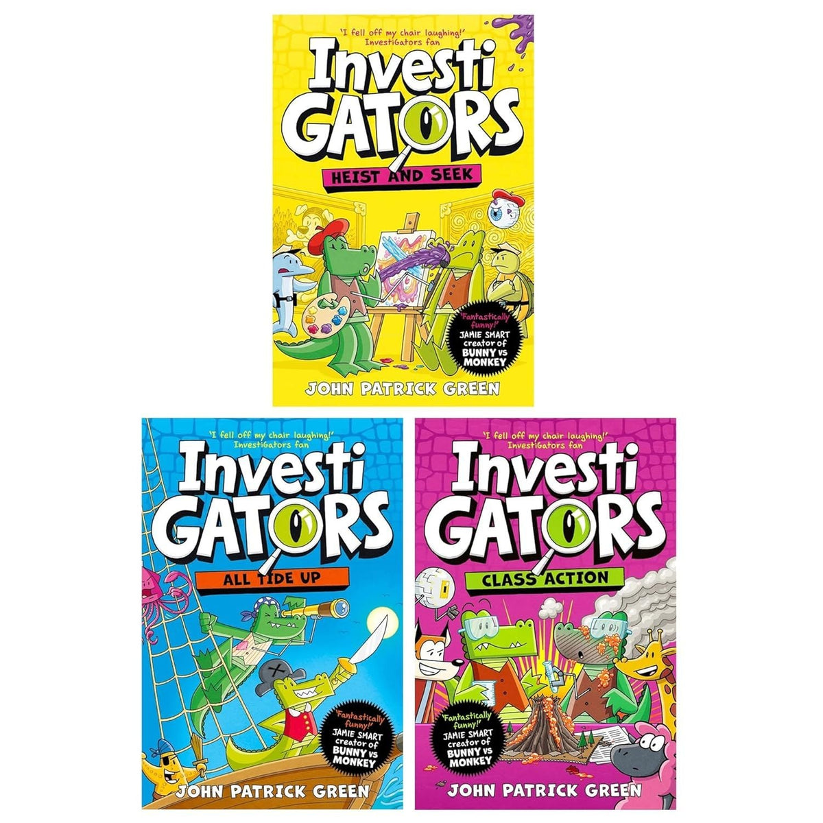 Investigators Series by John Patrick Green Books 6-8 3 Books Set (All Tide Up, Heist and Seek, Class Action)
