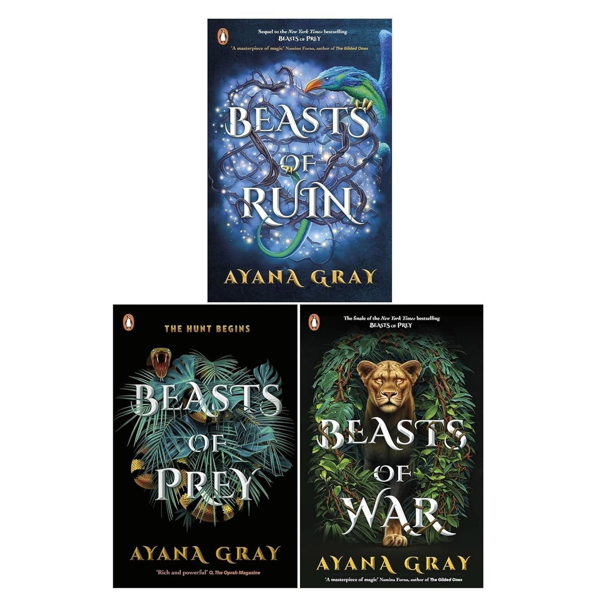 Ayana Gray Beasts of Prey Series 3 Books Collection Set (Beasts of Prey, Beasts of Ruin & Beasts of War)
