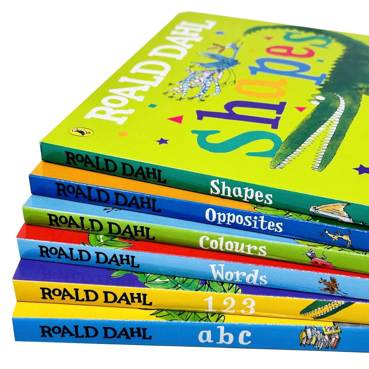 Roald Dahl Early Learning Pre-School 6 Baby Board Books Collection Set(Shapes, Words, Colours, Opposites, ABC & 123)