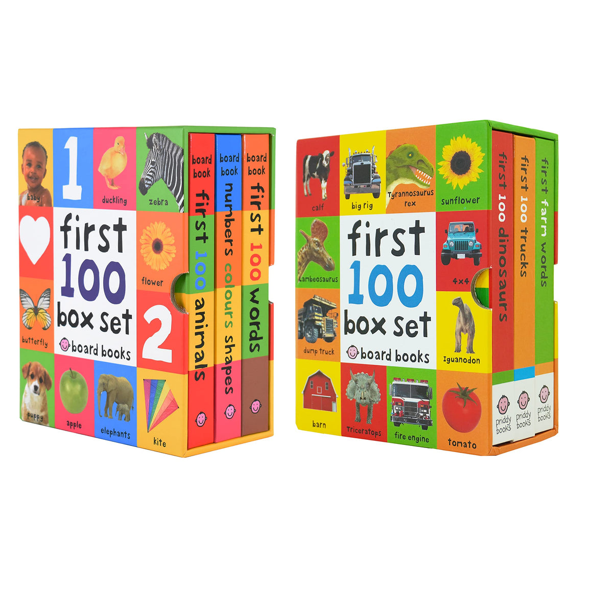 First 100 series 6 Books Children Collection Box Set (First 100 Animals, First 100 Words, Numbers Colours Shapes, First Farm Words, First 100 Trucks and First 100 Dinosaurs)
