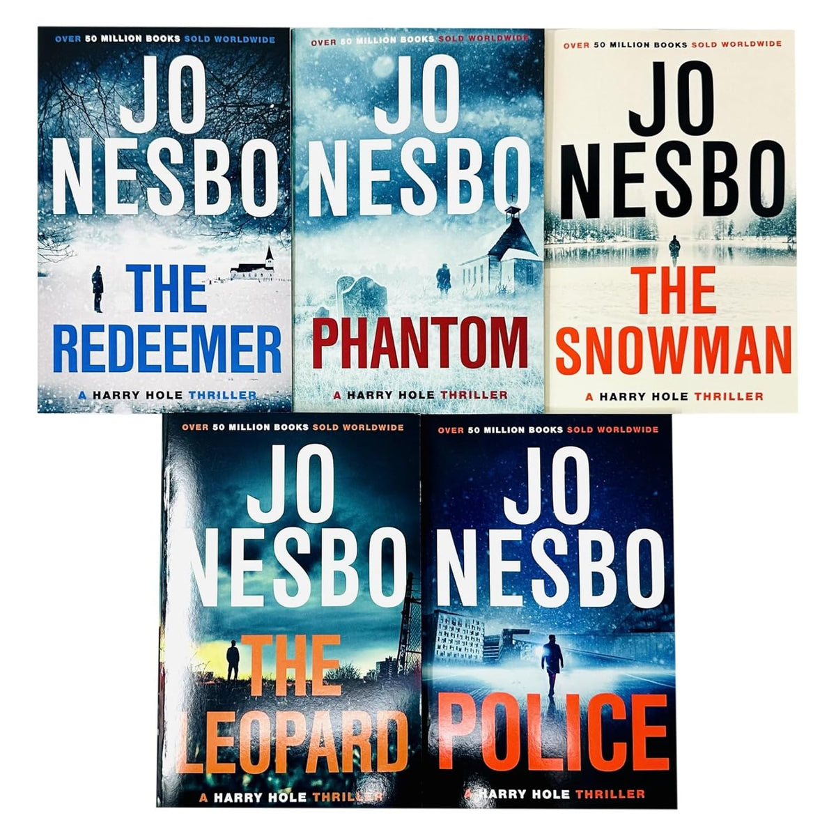 Harry Hole Series 6-10 Collection 5 Books Set By Jo Nesbo (The Redeemer, The Snowman, The Leopard, Phantom and Police)