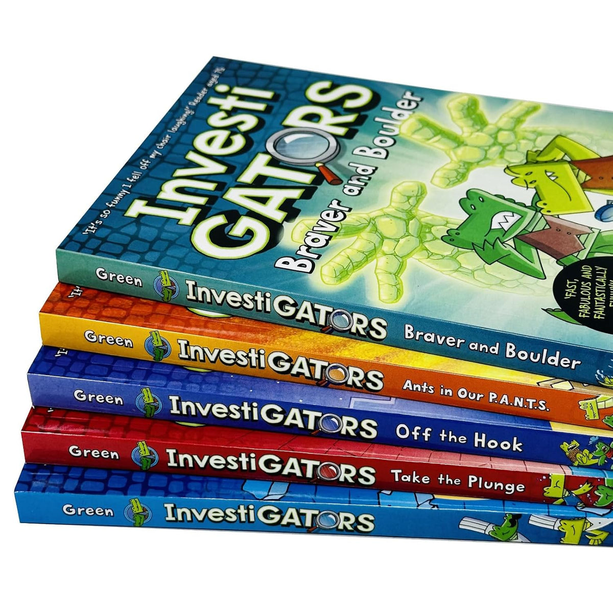 InvestiGators Series 5 Books Collection Box Set By John Patrick Green (InvestiGators, Take the Plunge, Off the Hook, Ants in Our P.A.N.T.S &amp; Braver and Boulder)