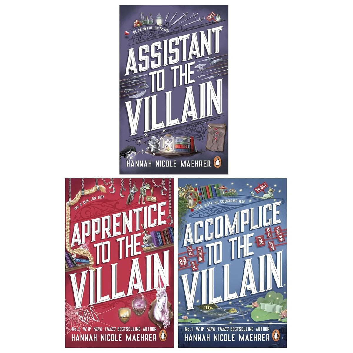 Assistant to the Villain Series By Hannah Nicole Maehrer 3 Books Collection Set (Assistant to the Villain, Apprentice to the Villain & Accomplice to the Villain)